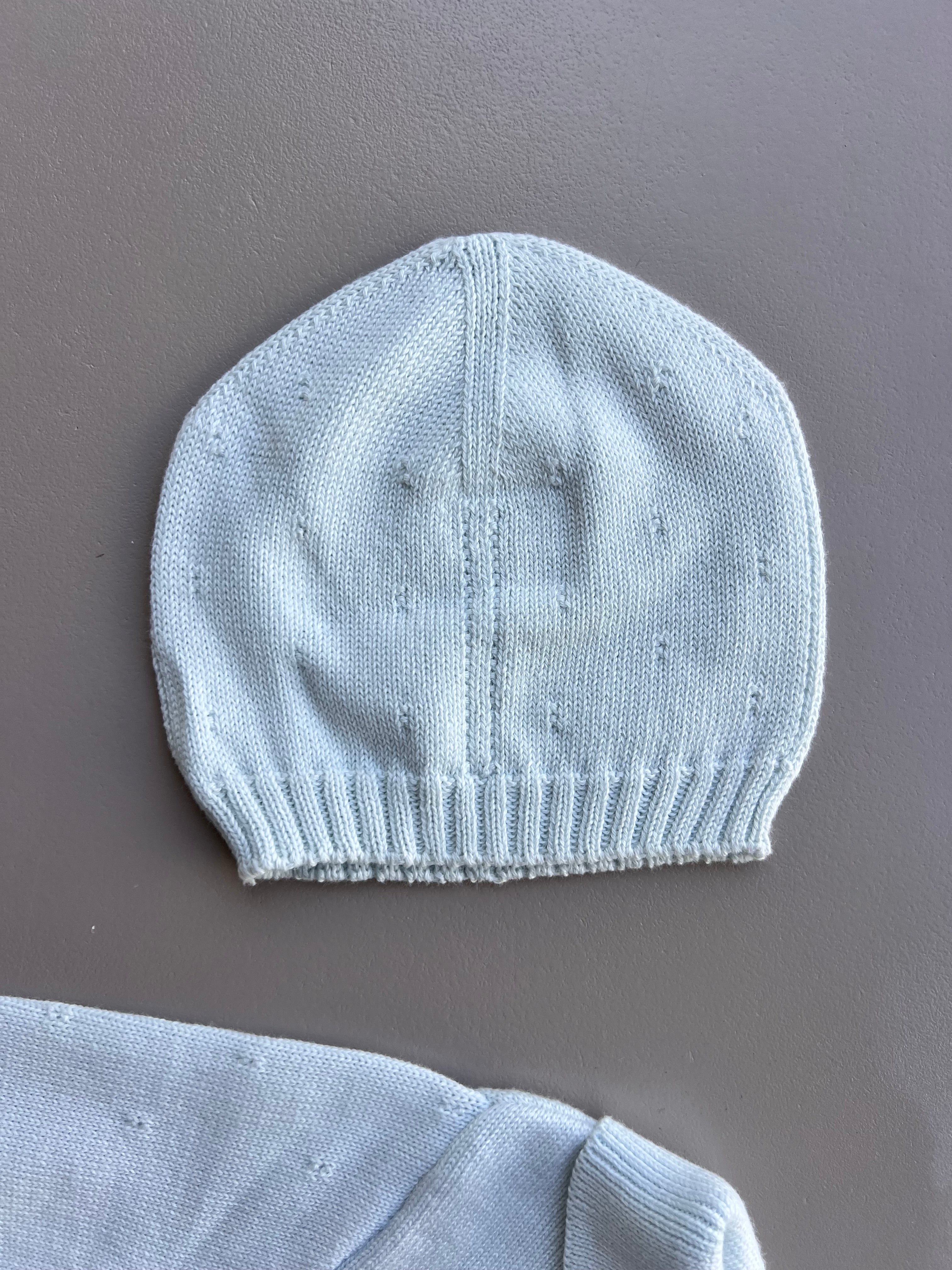Blue Cotton Polo Overall With Hat And Socks