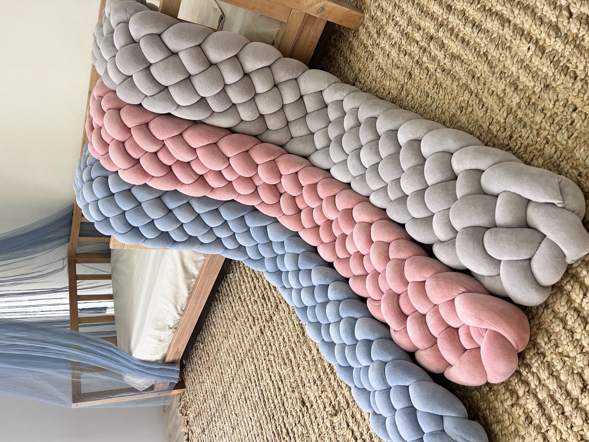 6-Ropes Fluffy Braided Bumper 230cm With Pillow & Matress Cover