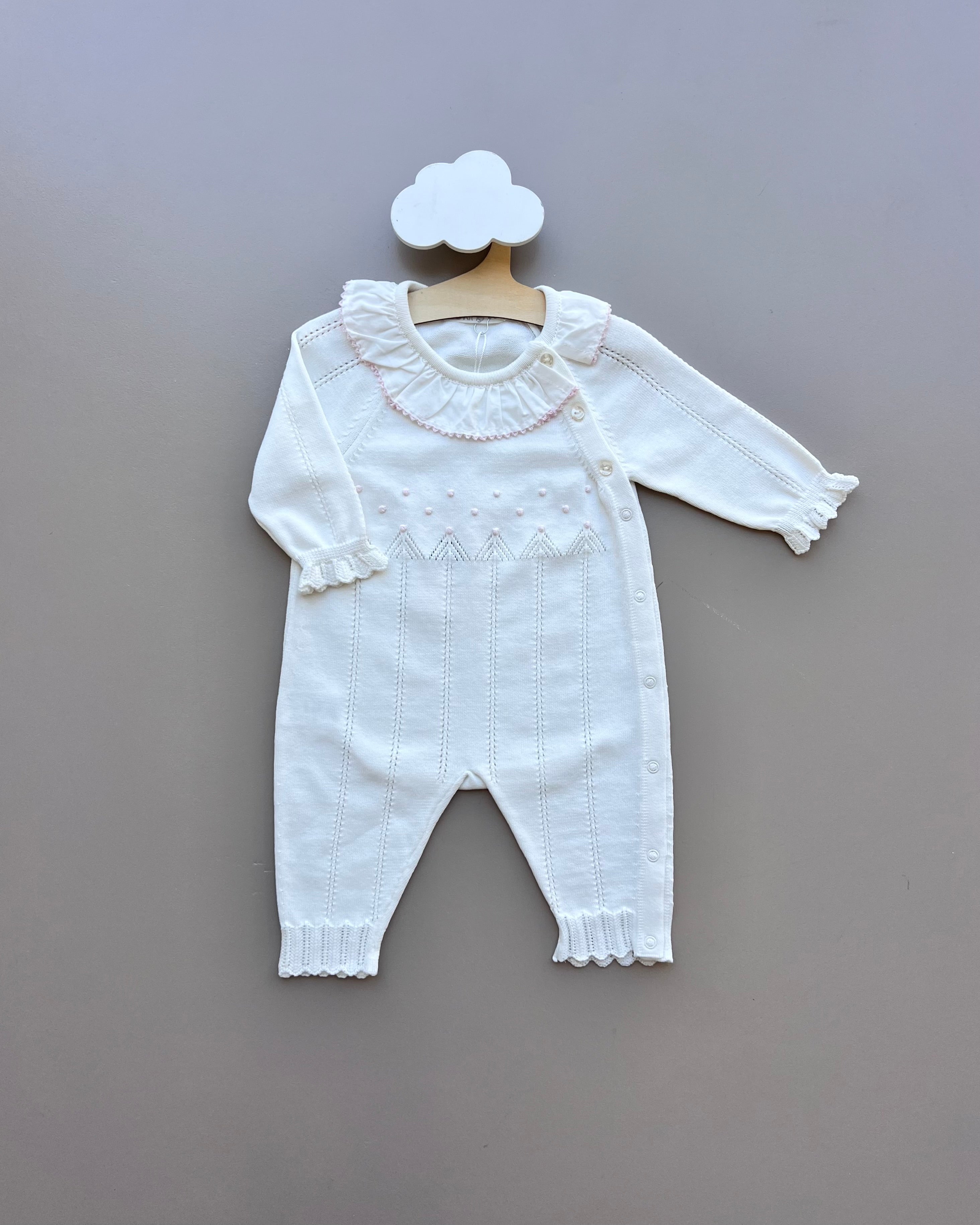 Organic Cotton Dotted Ruffles Overall