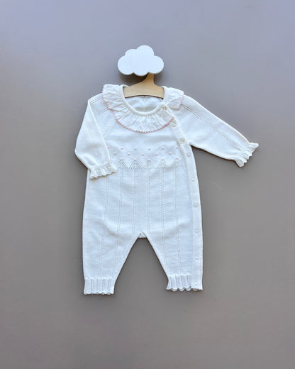 Organic Cotton Dotted Ruffles Overall