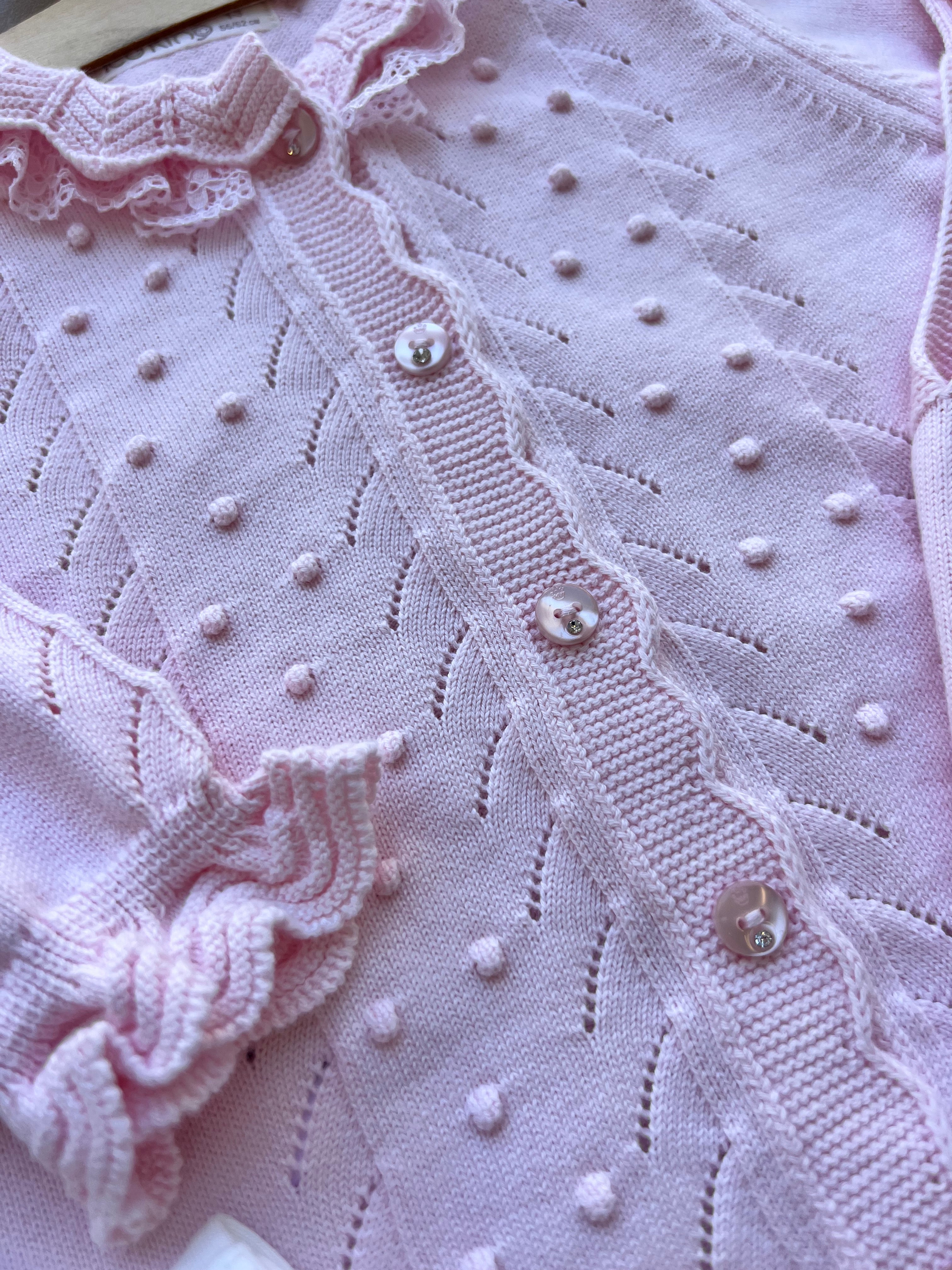 Pink And White Ruffles Organic Cotton 3 Pcs Set Salopettes
