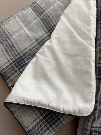 Grey And Blue Cotton Quilt