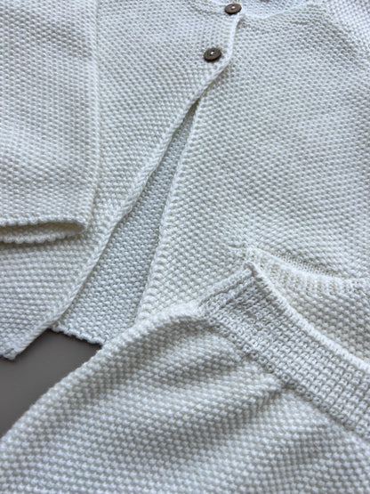 Off White Soft Wool 2Pcs Set