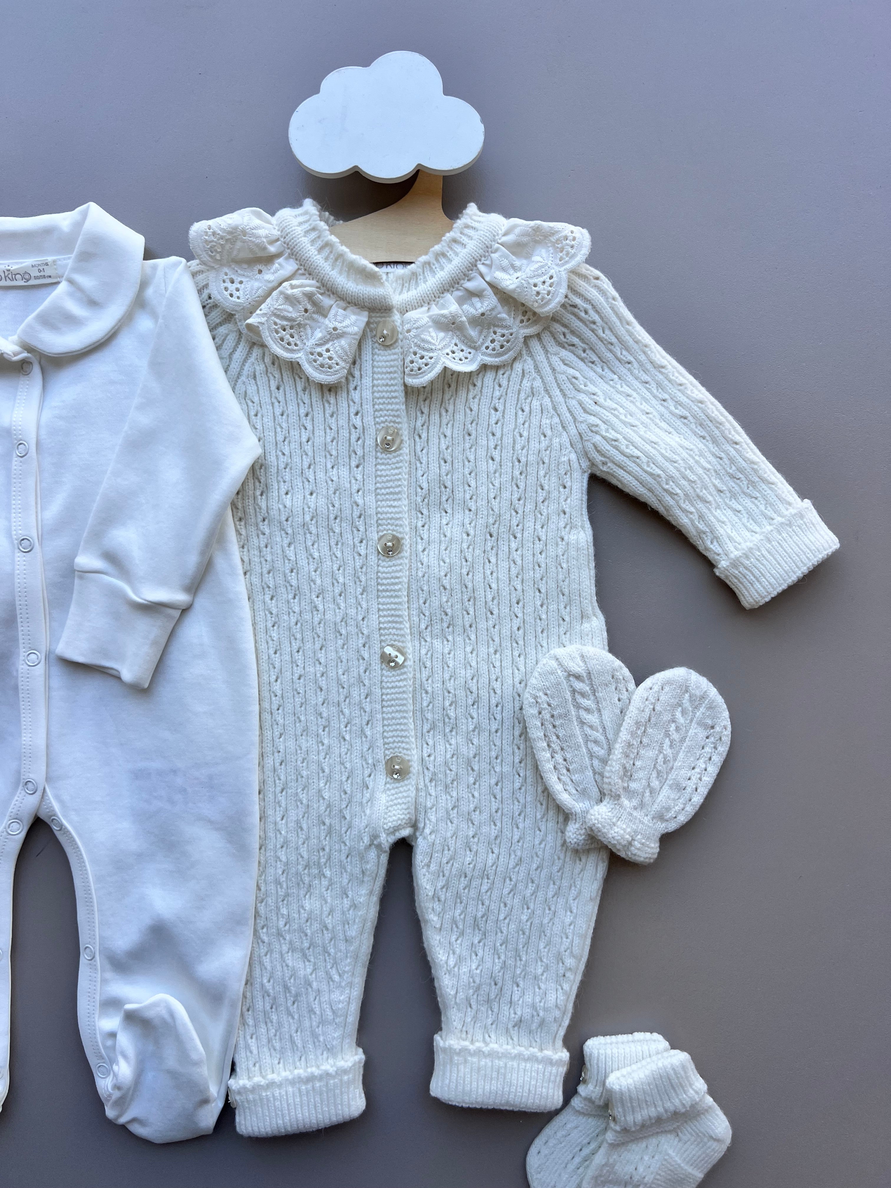 Merino Wool Ruffles Hospital Set 5 Pcs