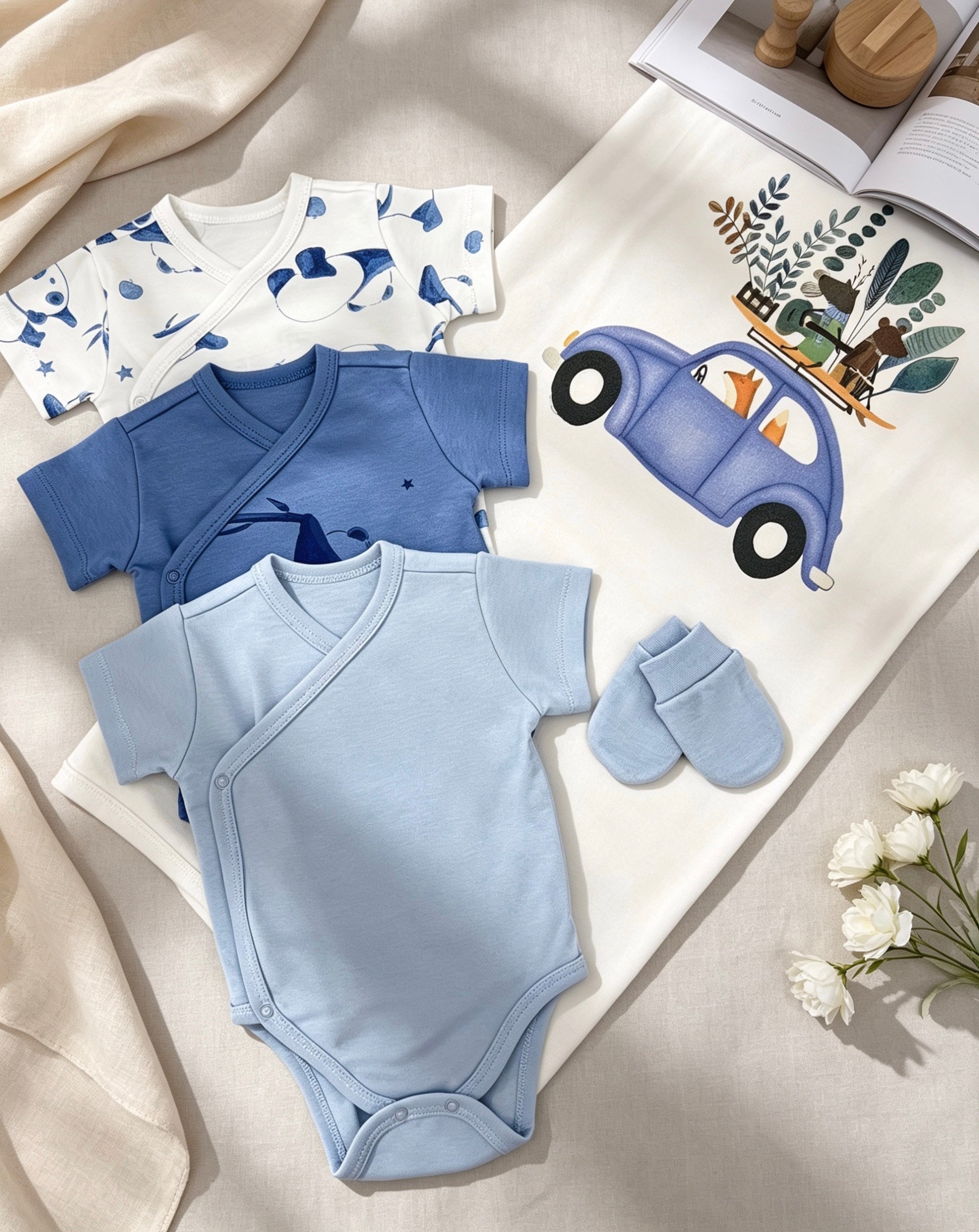 Nœud Blanc™ Organic Cotton Fox Car Blanket