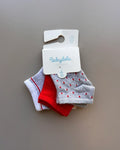 Red & Gray Socks 3pcs Pack