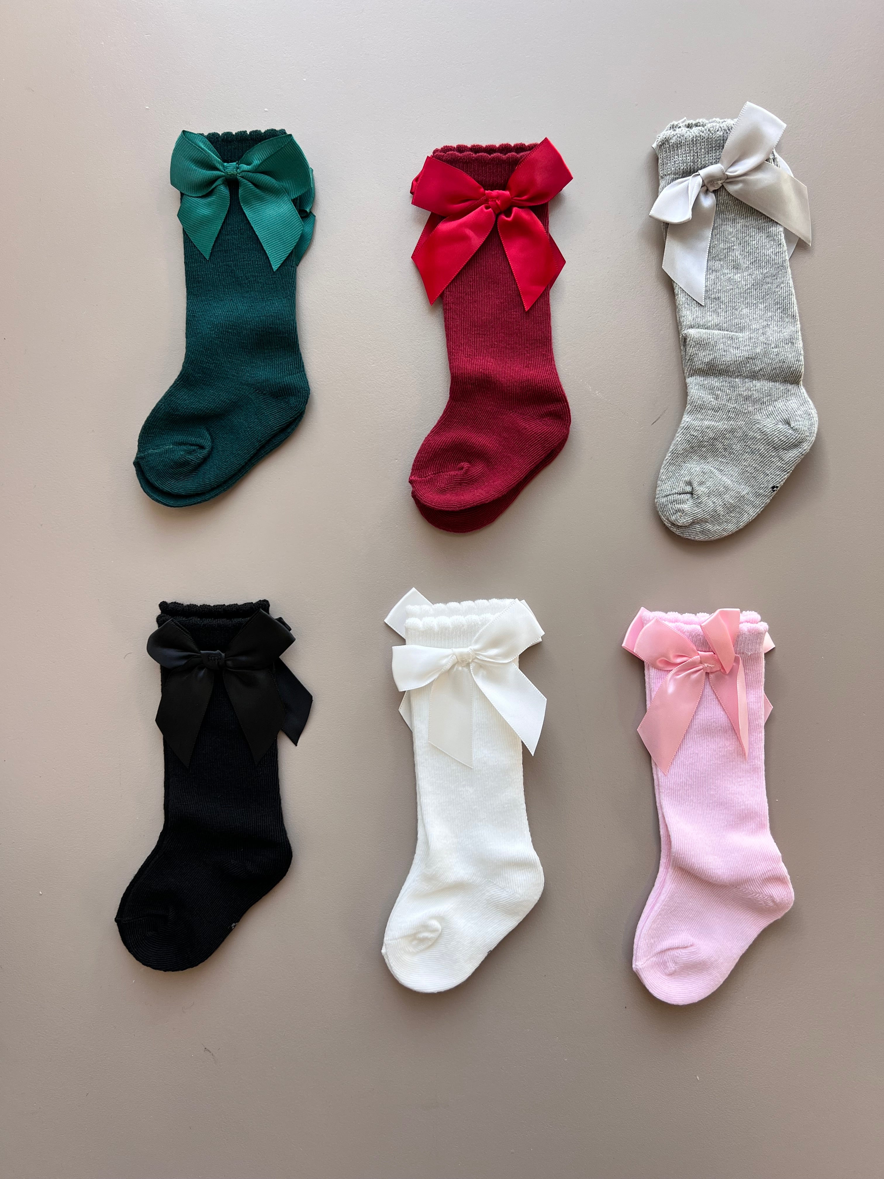 Cotton Bow Long Socks