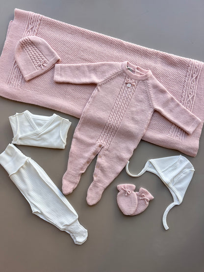 Pink Wool Polo Hospital Set 7 Pcs