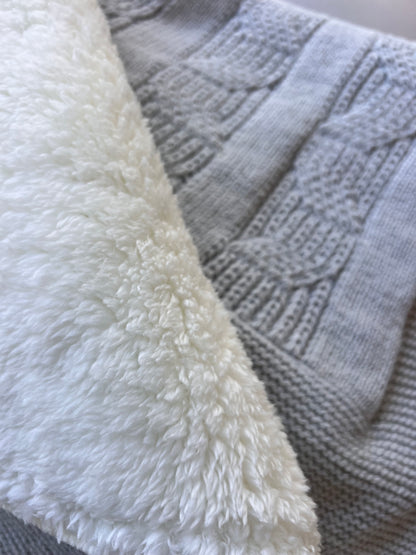 Blue Thick Wool Blanket Fur Inside