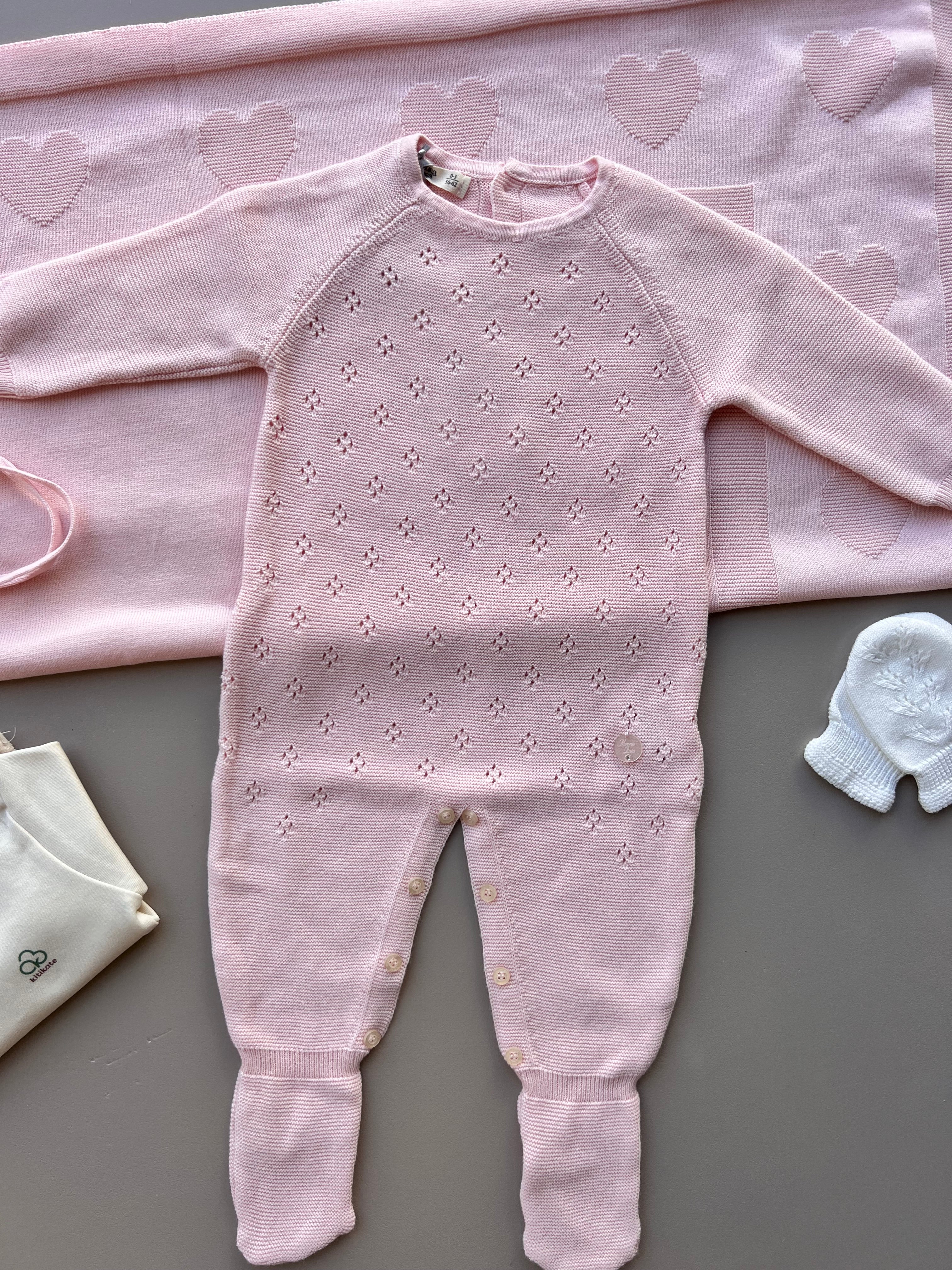 Pink Cotton Footed Overall Hospital Set 5 Pcs