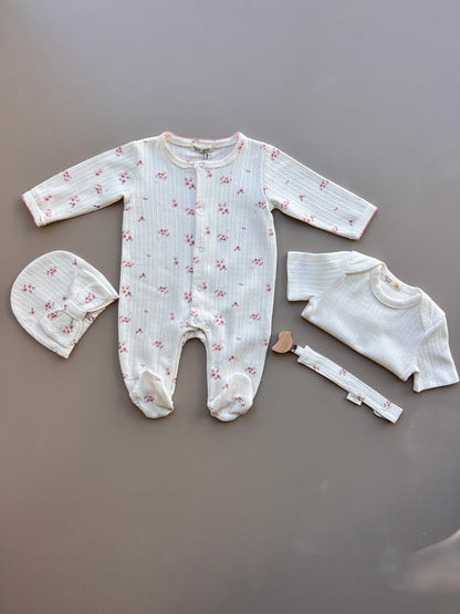 Organic Cotton Long Sleeves Overall 4 Pcs Set
