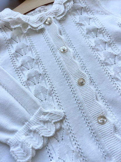 White Ruffles Organic Cotton 3 Pcs Set Salopettes