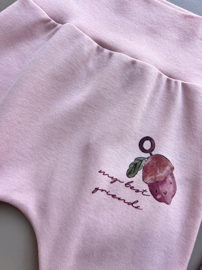 Pink & Purple GOTS™ Certified Organic Cotton Bunny Footed Pants 3 Pcs Set