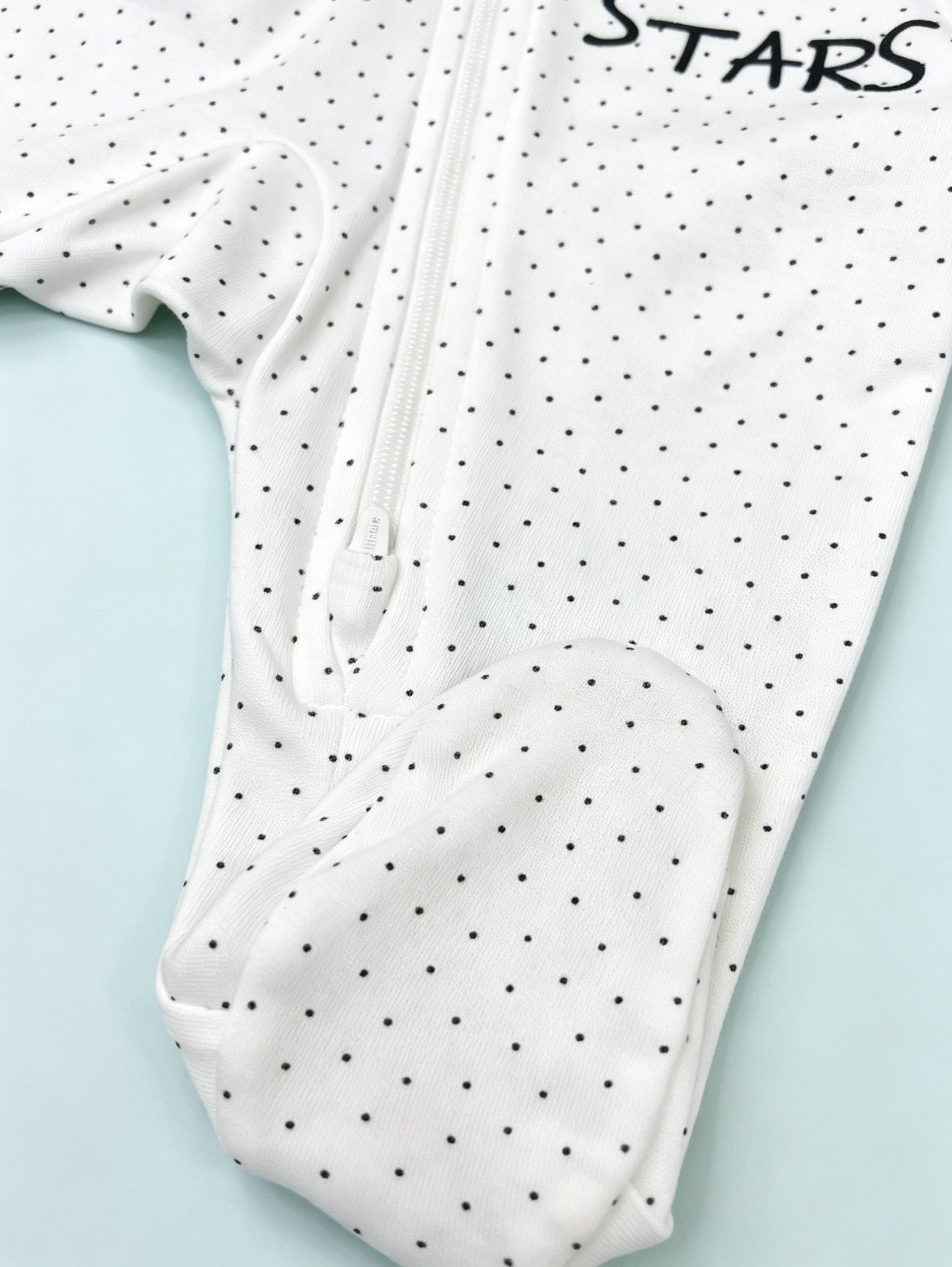 White Dotted GOTS™ Certified Organic Cotton Footed Overall 2 Pcs Set