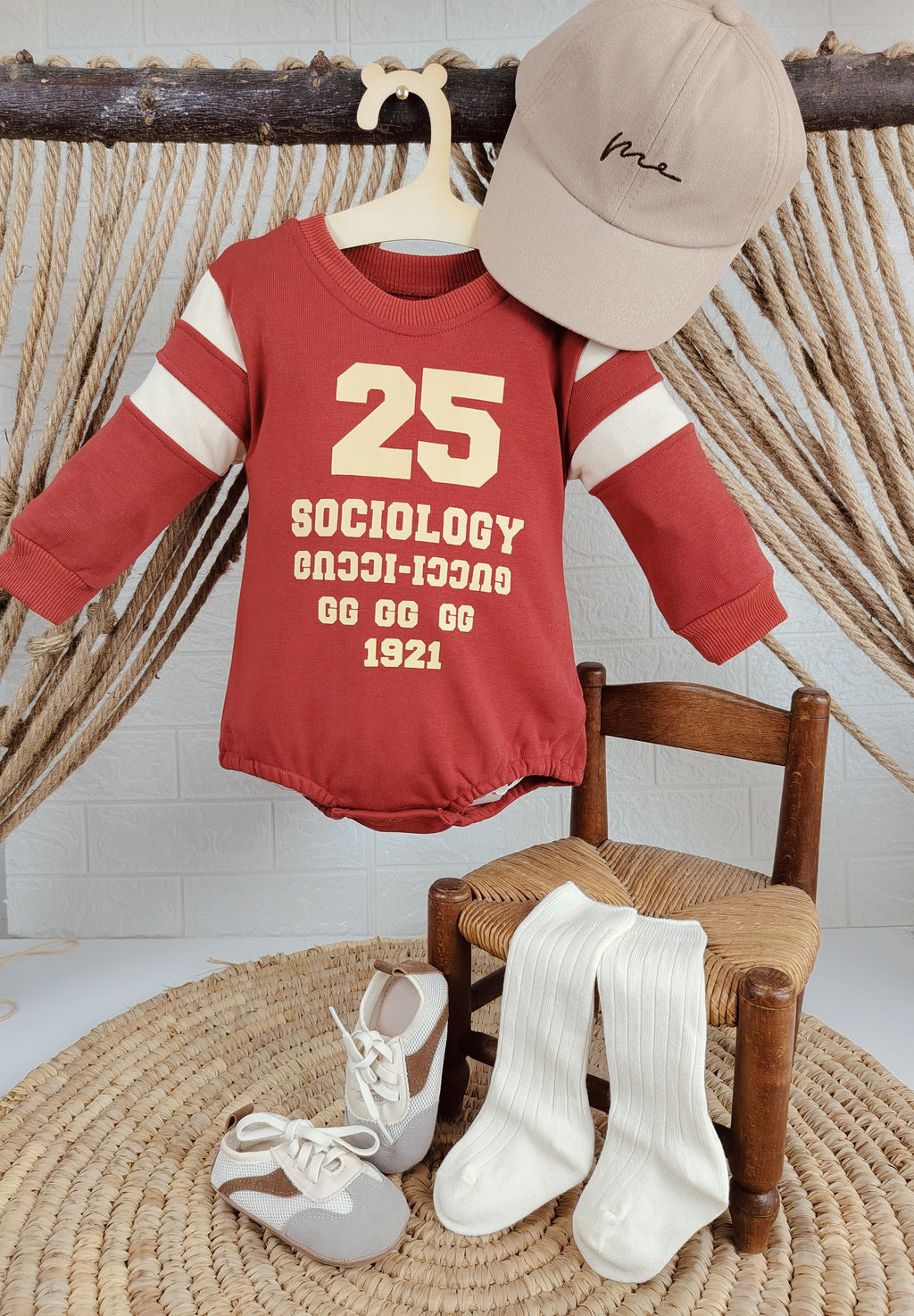 Red Oversize Sport Romper