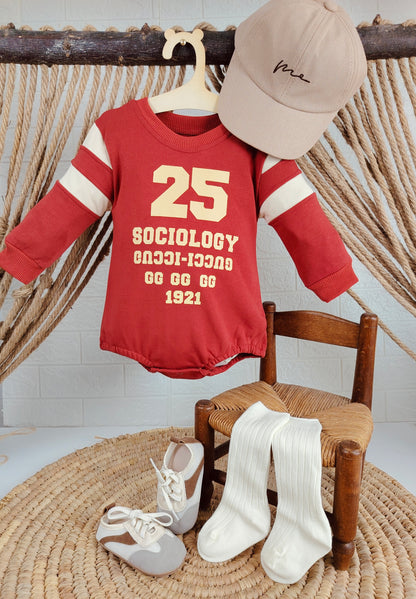 Red Oversize Sport Romper