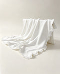 Nœud Blanc™ Organic Cotton Plain Ruffle Blanket
