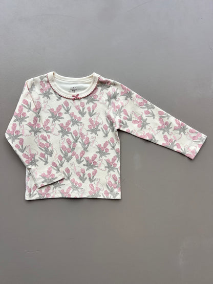 Beige And Pink Rabbit Pyjama 2 Pcs Set