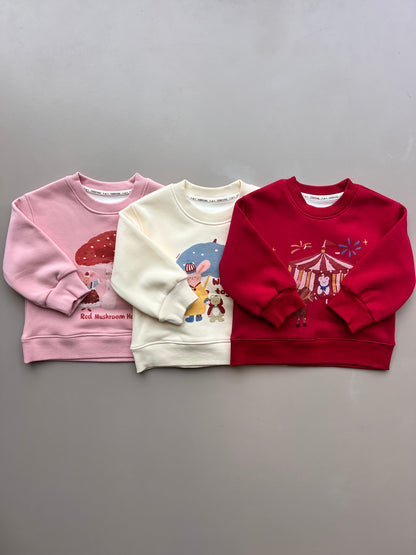 Graphic-Print Sweatshirt Fur Inside