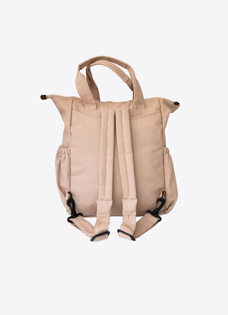 Pink Canvas Backpack Diapers Bag