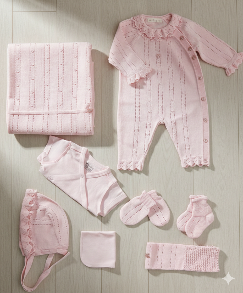 Organic Cotton Long Sleeve Hospital Set 8 Pcs