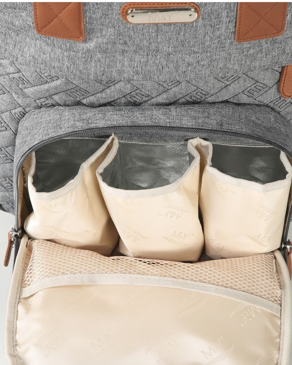 Gray Backpack Diaper Bag
