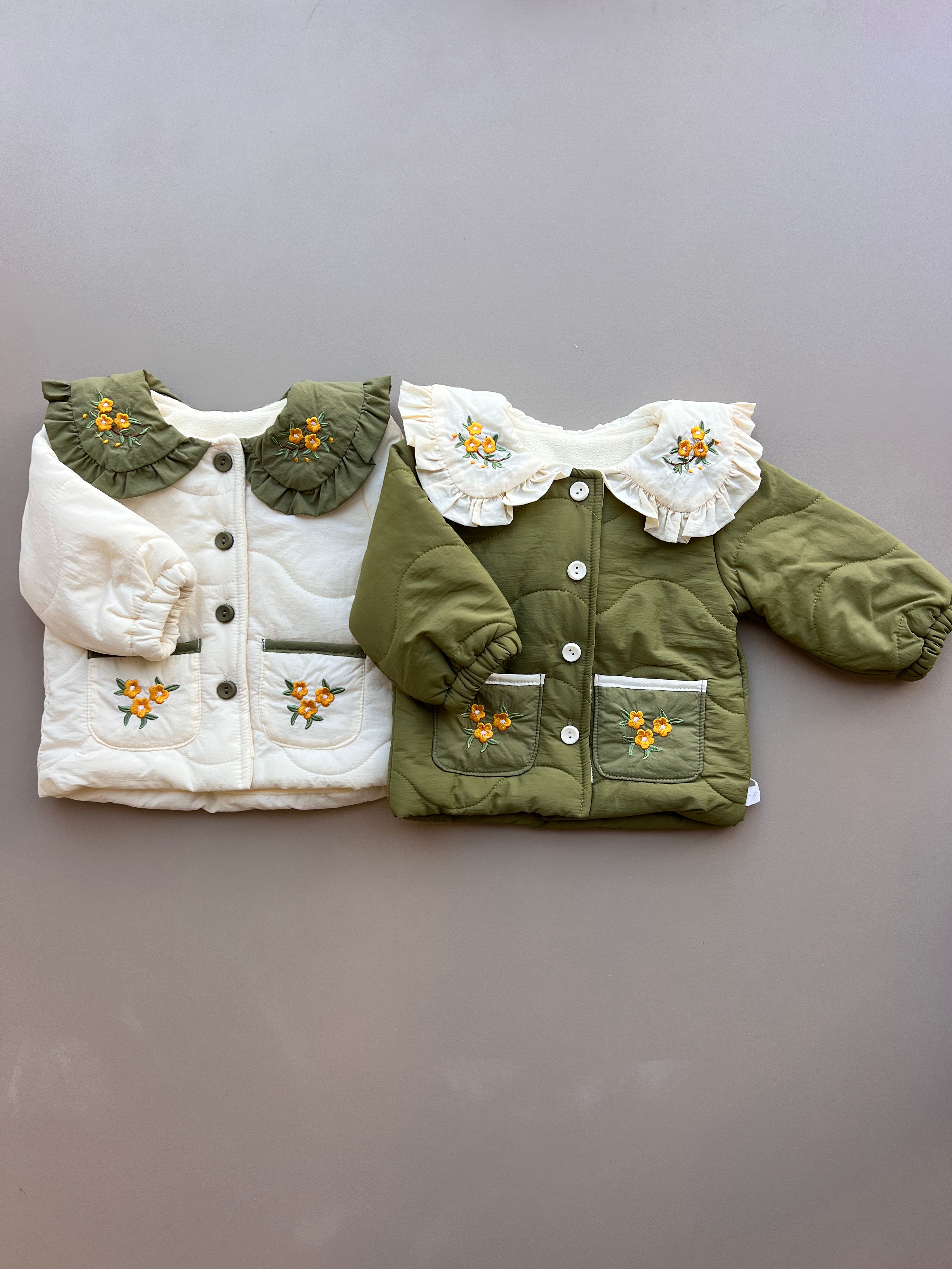 Thermal Waterproof Flower embroidered Winter Coat