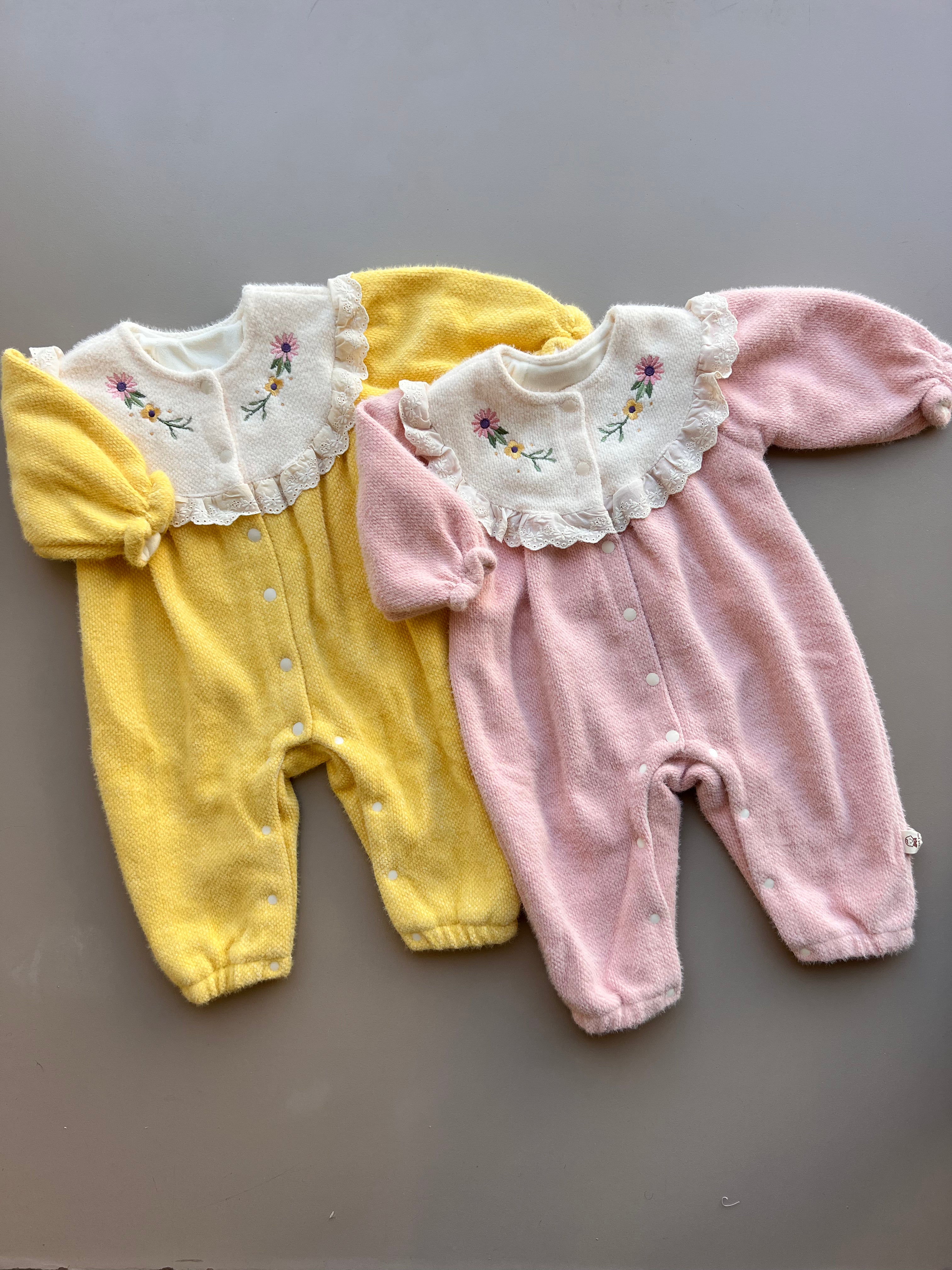 Winter Flowers Collar Overall
