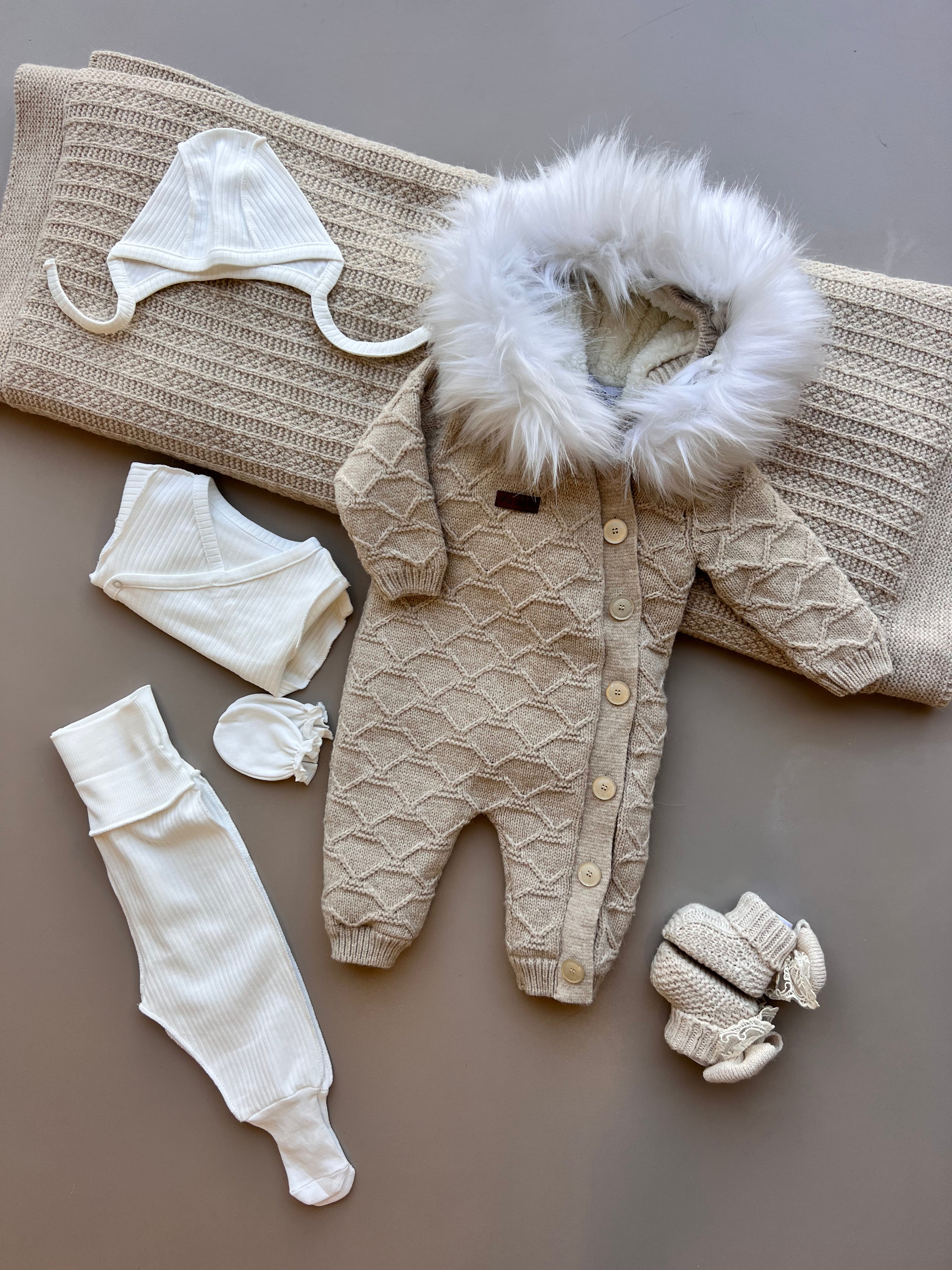 Brown Wool Button Hospital Set 7 Pcs