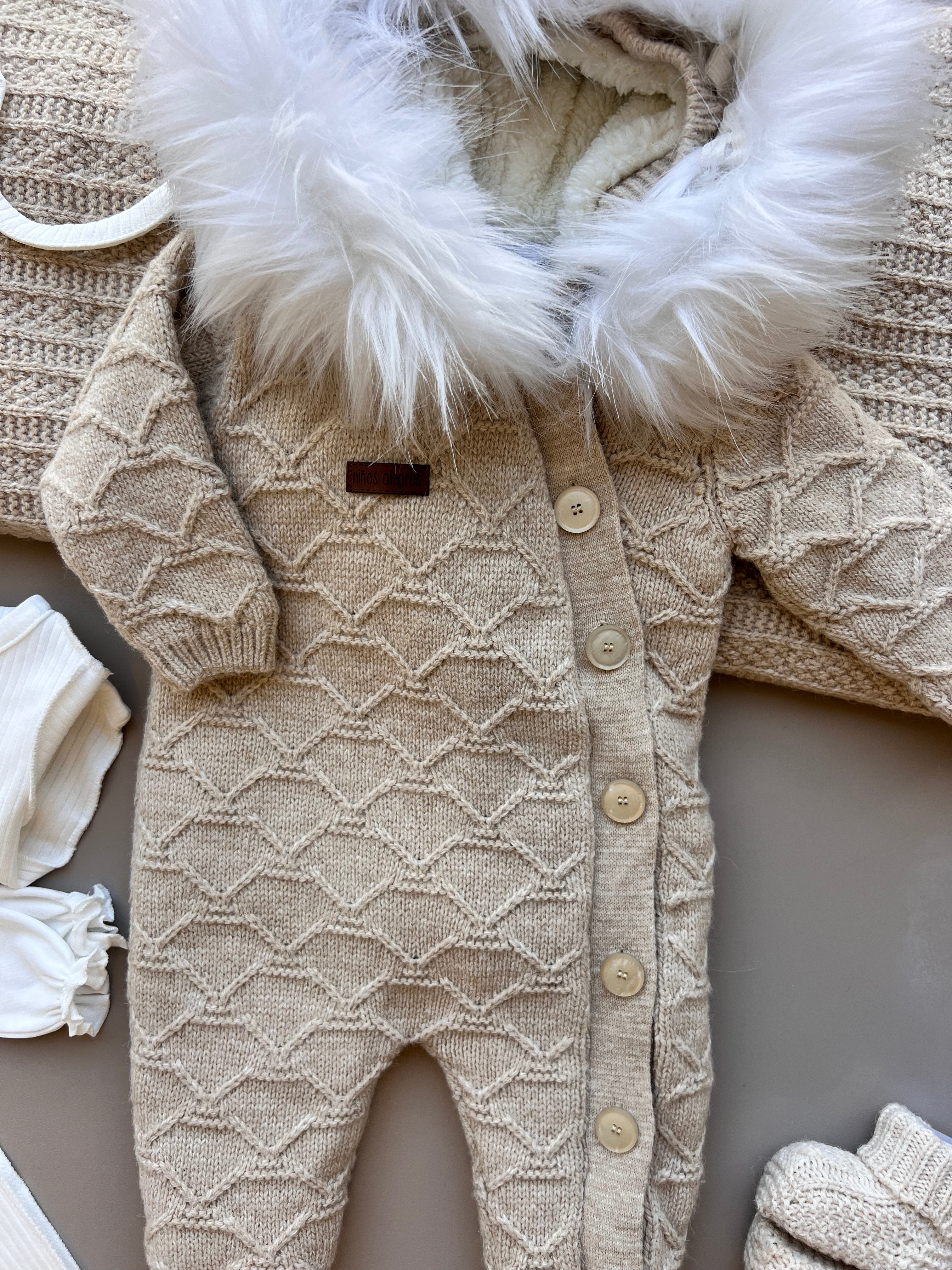 Brown Wool Button Hospital Set 7 Pcs