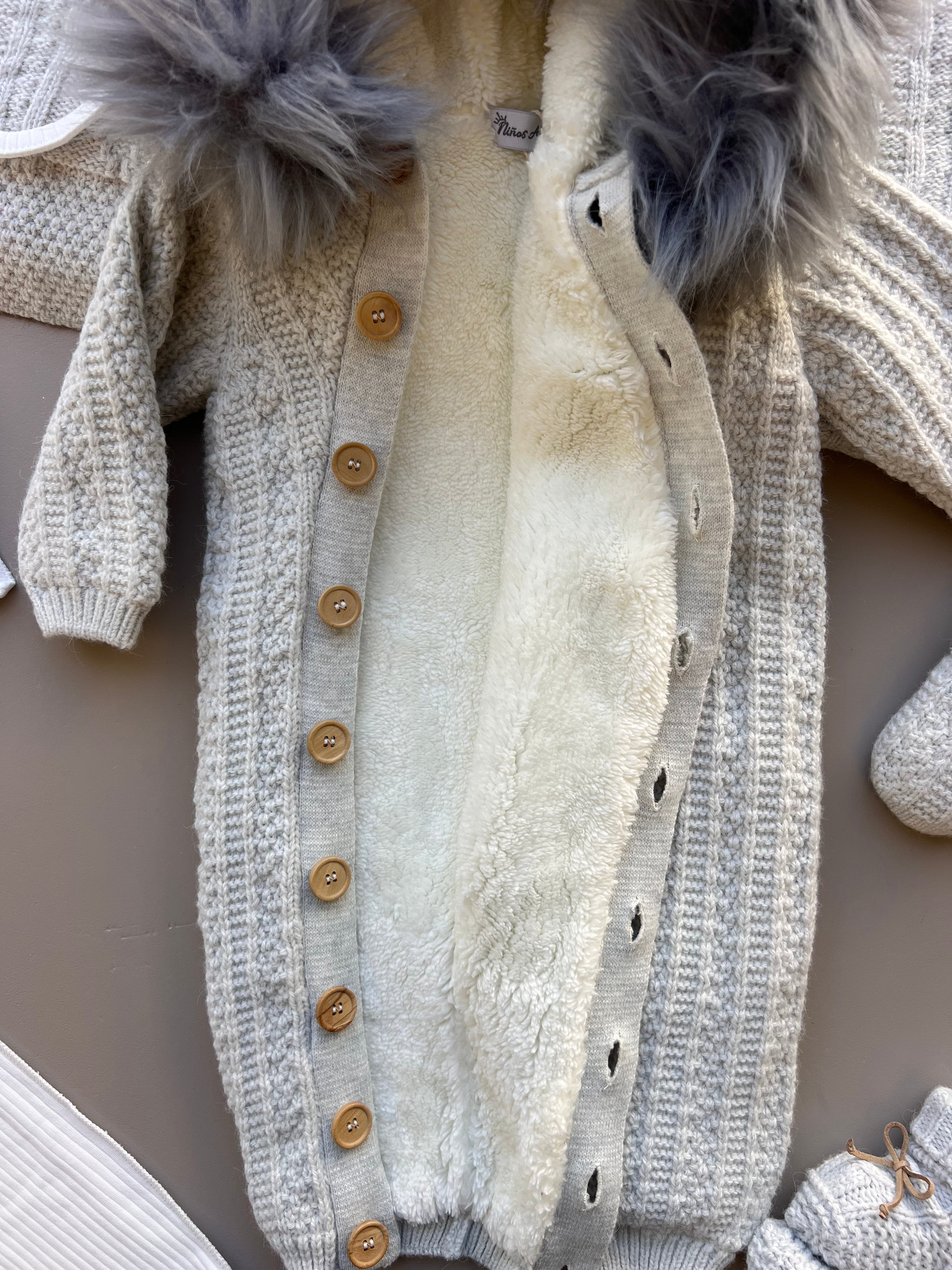 Light Grey Wool Button Hospital Set 7 Pcs