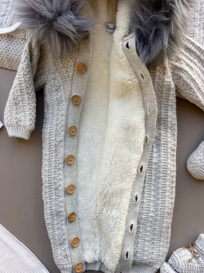 Light Grey Wool Button Hospital Set 7 Pcs