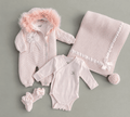 EAC Organic cotton Pink Fleece & Fur Thick Hospital Set 4 Pcs