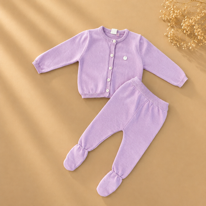 EAC Organic Cotton Lila Knitted footed set 2 Pcs