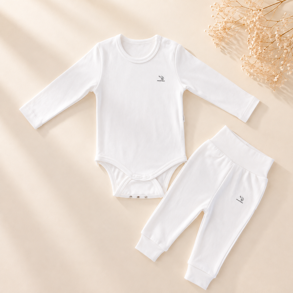 Nœud Blanc™ Organic Cotton Double Size Long Sleeves Body + 1 FREE PANTS
