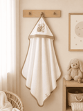 GOTS™ Certified Organic White & Beige Bath Towel