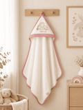 GOTS™ Certified Organic White & Pink Bath Towel