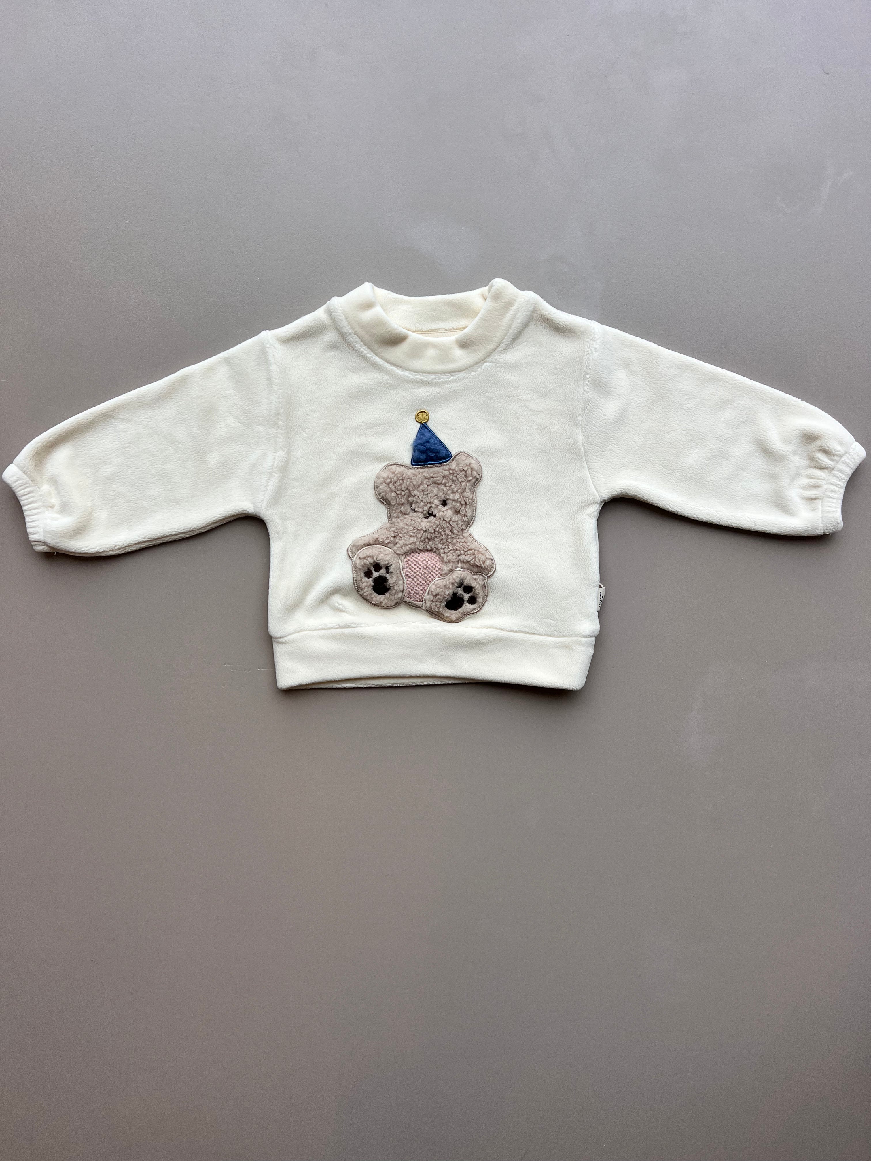 Creamy White Fleece Survetement 2 Pcs Set