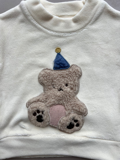 Creamy White Fleece Survetement 2 Pcs Set