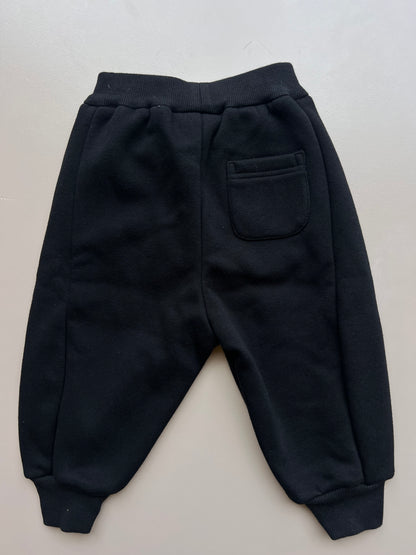 Black Fur Inside Sweatpants