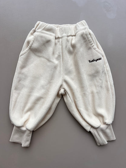 Beige Oversize Velvet Jogging