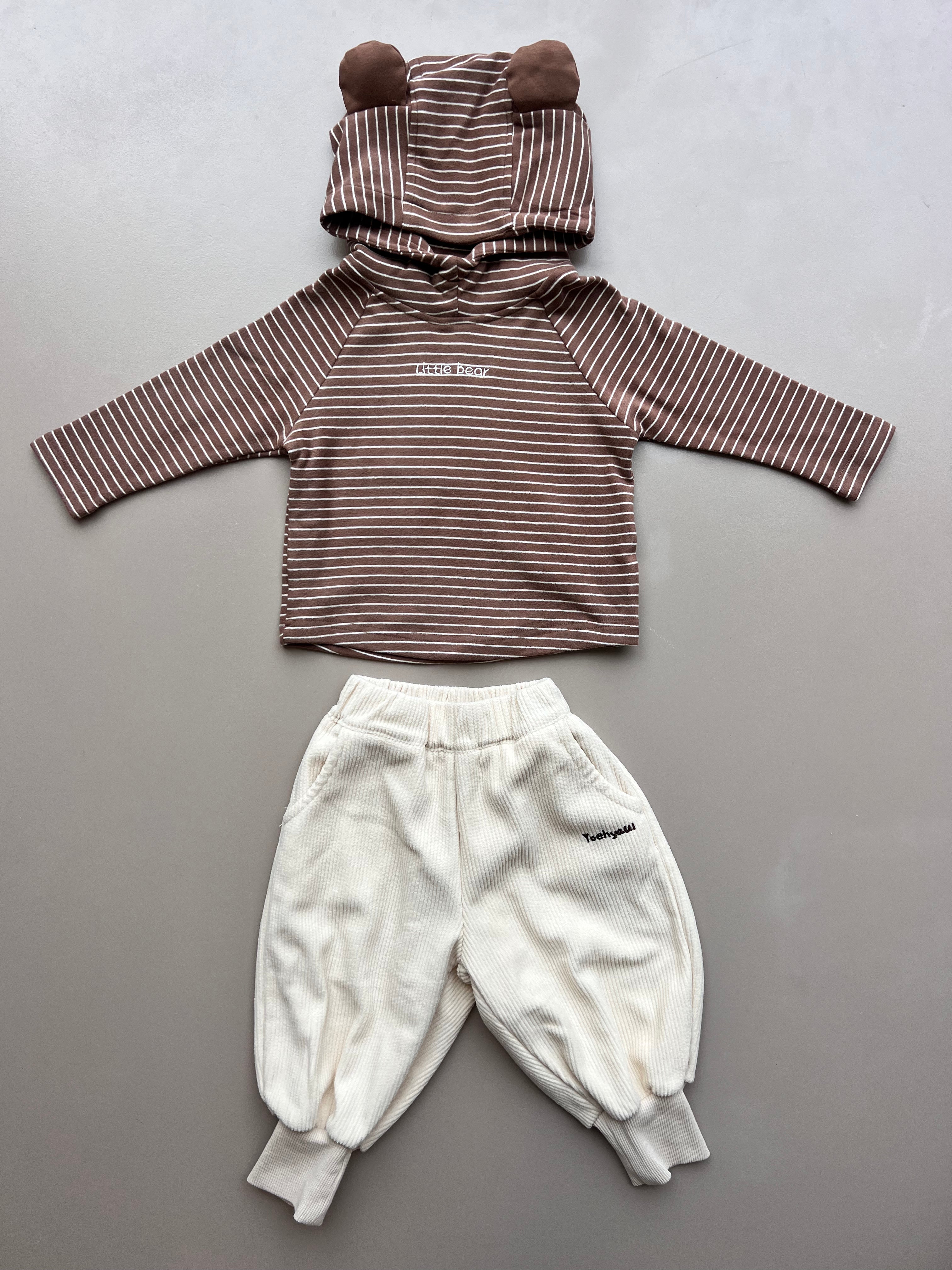 Beige Oversize Velvet Jogging