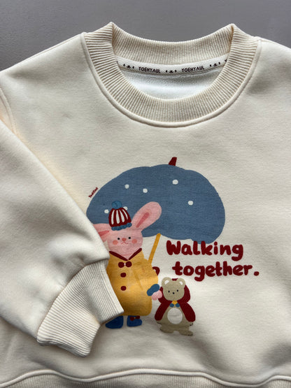 Graphic-Print Sweatshirt Fur Inside