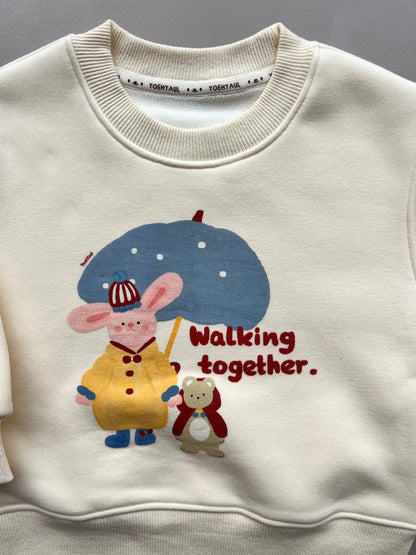 Graphic-Print Sweatshirt Fur Inside