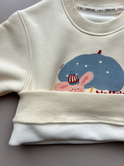 Graphic-Print Sweatshirt Fur Inside