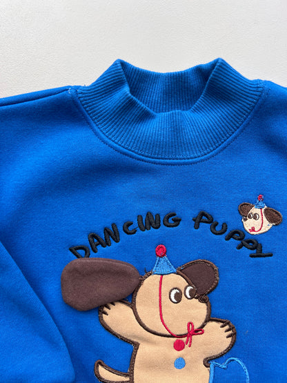 Navy Graphic-Print Puppy Sweatshirt