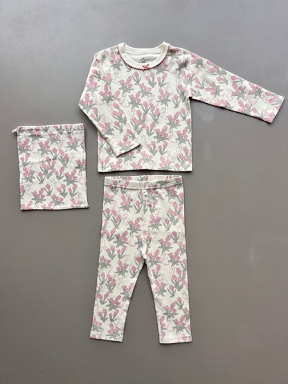 Beige And Pink Rabbit Pyjama 2 Pcs Set