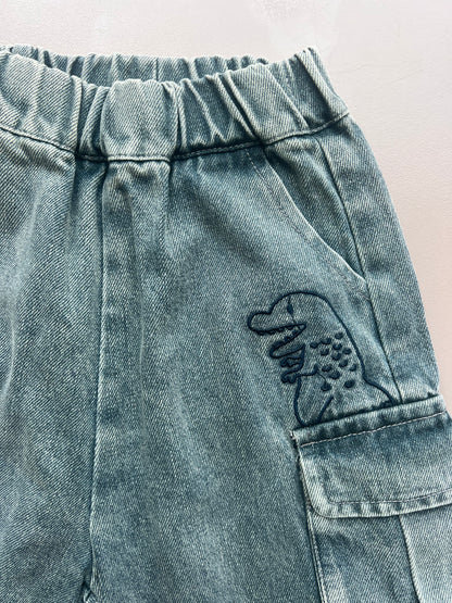 Bluish Denim Cargo Jeans