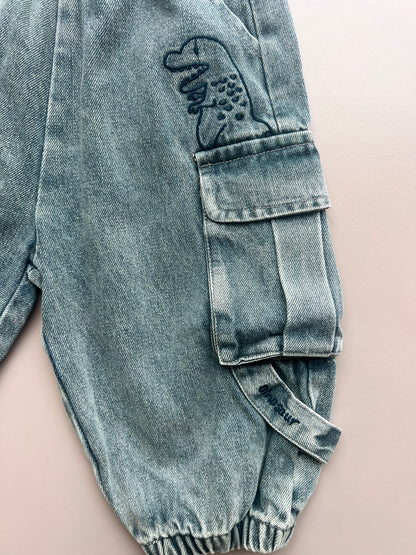 Bluish Denim Cargo Jeans