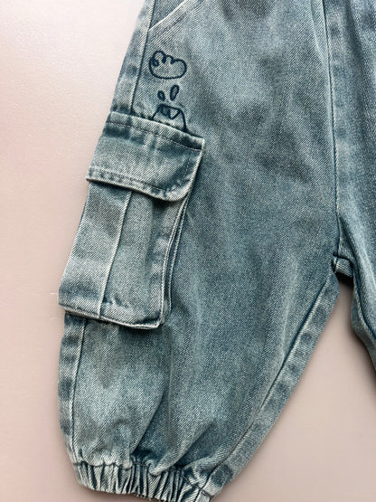 Bluish Denim Cargo Jeans